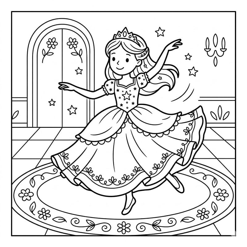 Principessa Cartone da colorare