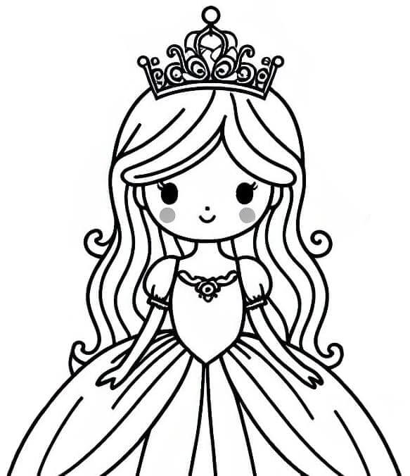 Principessa Gratis Stampabile da colorare