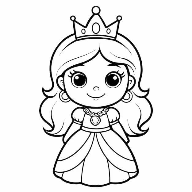 Principessa Gratis per Bambini da colorare