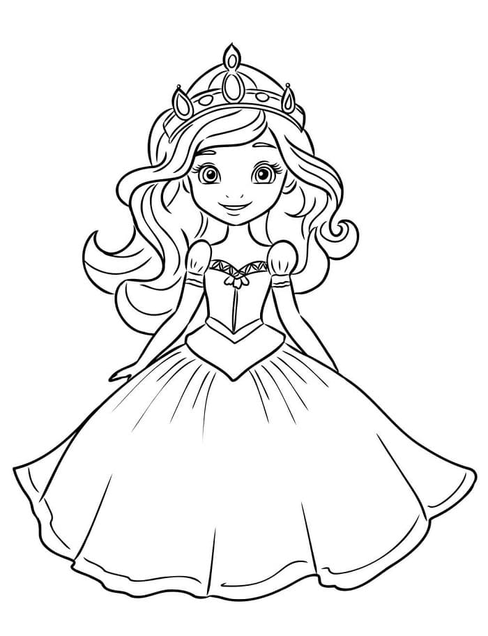 Principessa Incantevole da colorare