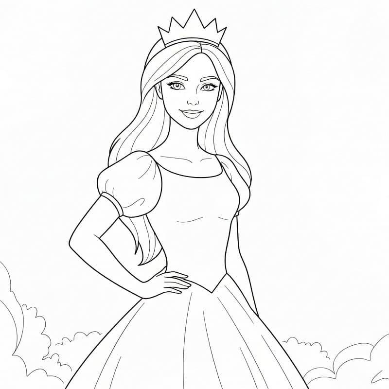 Principessa Semplice da colorare