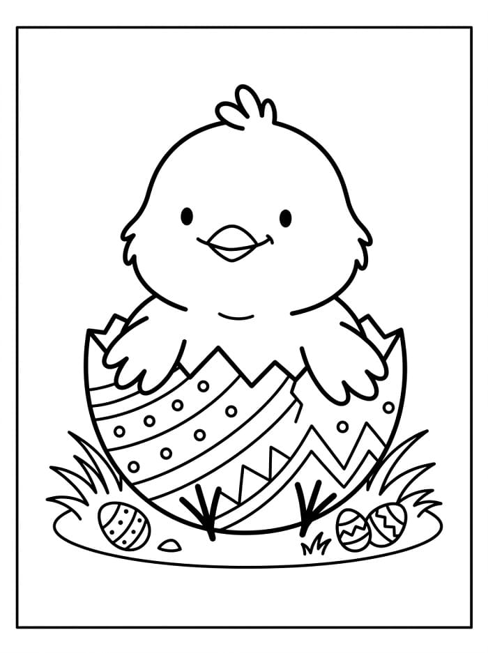 Pulcino di Pasqua Adorabile da colorare