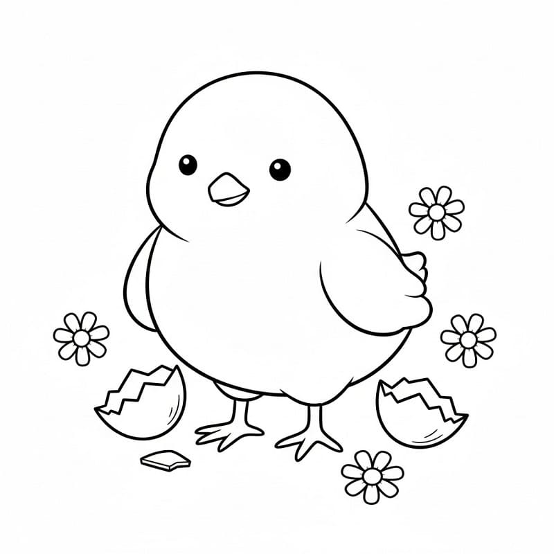 Pulcino di Pasqua Animato da colorare