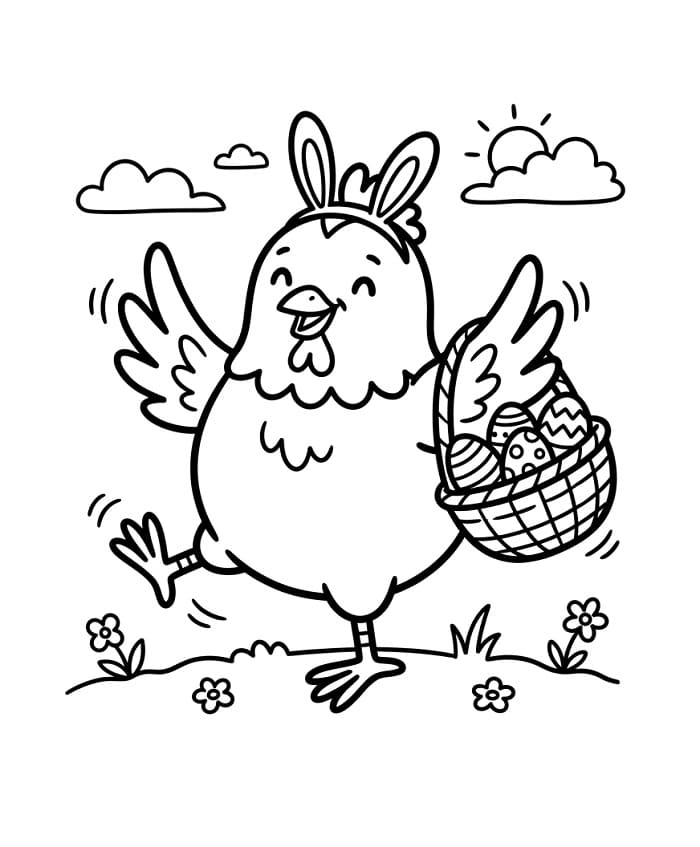 Pulcino di Pasqua Carino da colorare