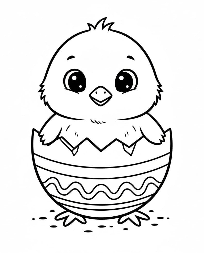 Pulcino di Pasqua Cartone da colorare