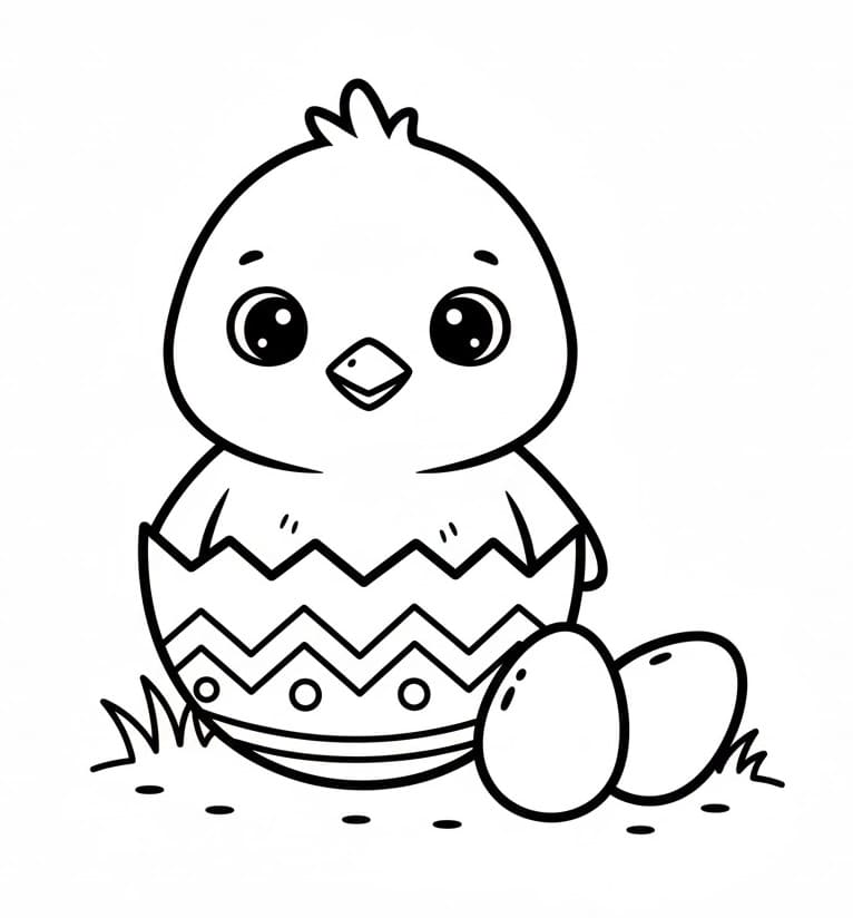 Pulcino di Pasqua Gratuito da colorare