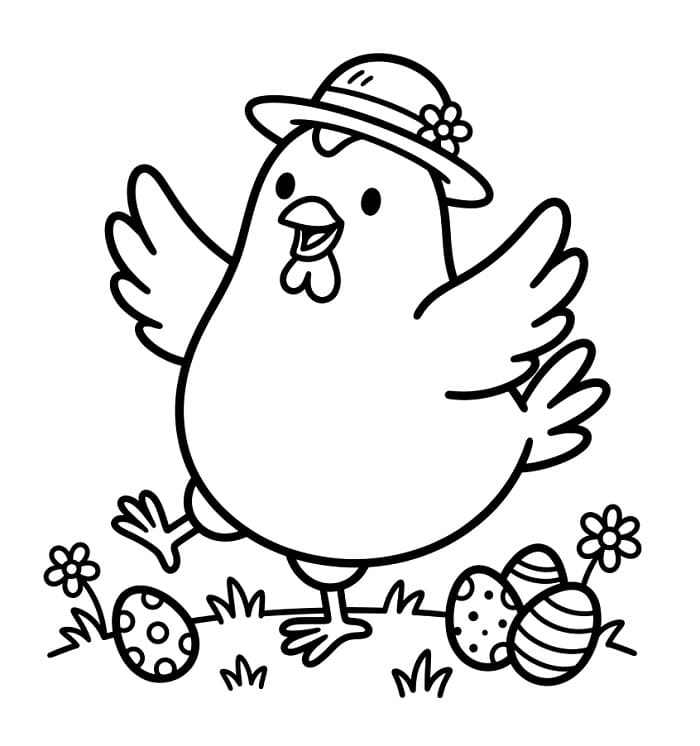 Pulcino di Pasqua Incantevole da colorare