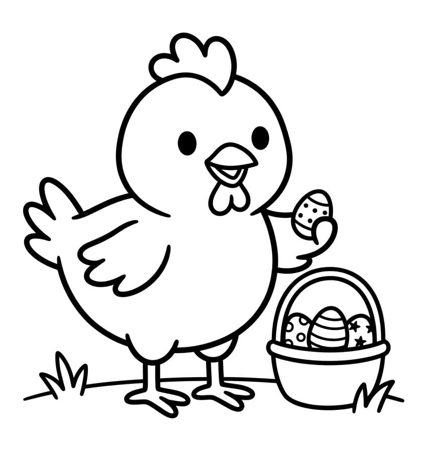 Pulcino di Pasqua Piccolo da colorare