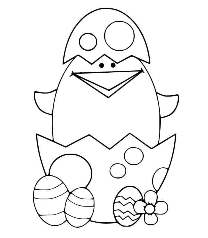 Pulcino di Pasqua per Bimbi di 2 Anni da colorare