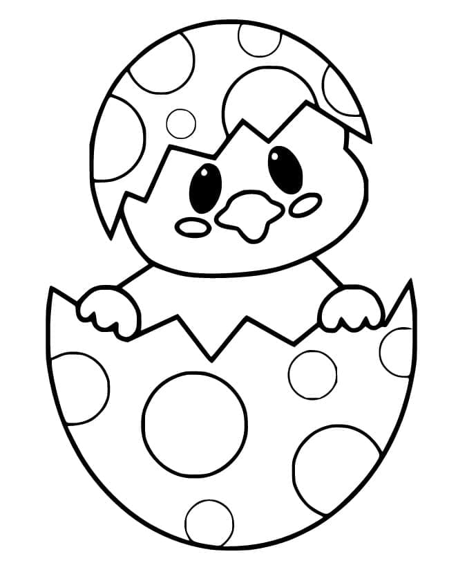 Pulcino di Pasqua per Bimbi di 4 Anni da colorare