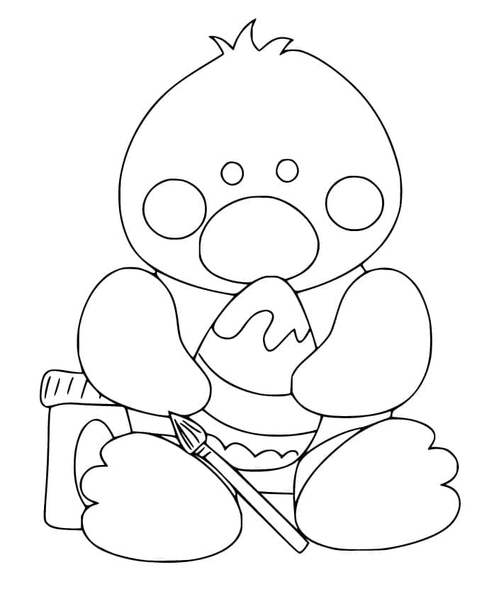 Pulcino di Pasqua per Bimbi di 5 Anni da colorare