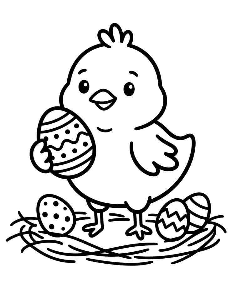 Pulcino di Pasqua da colorare