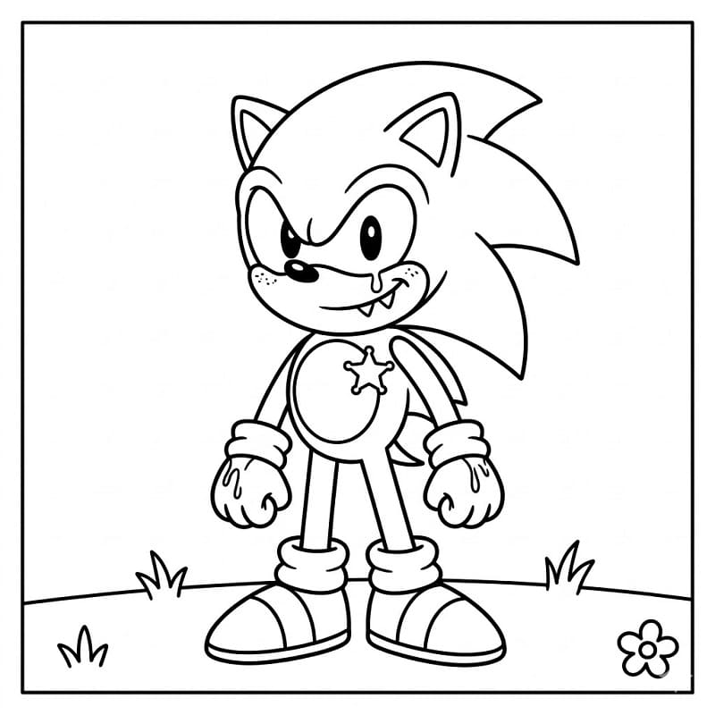 Sonic Exe Sinistro da colorare