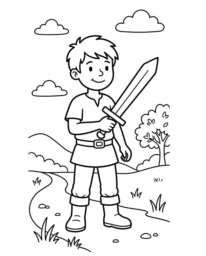 Spada Animata da colorare