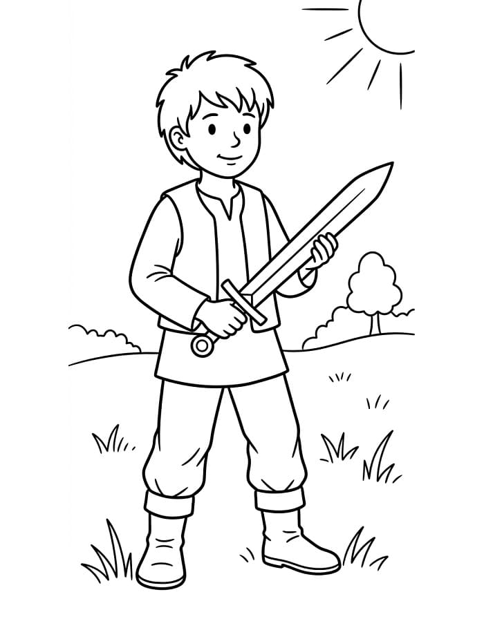 Spada Cartone da colorare