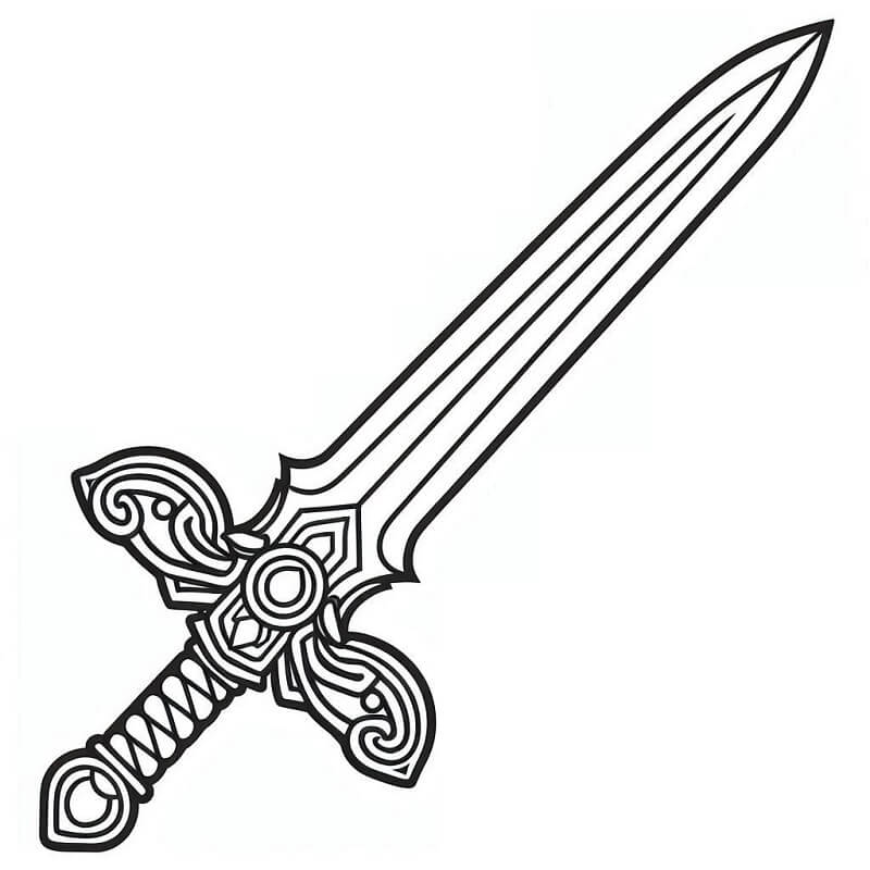 Spada Immagine Stampabile da colorare