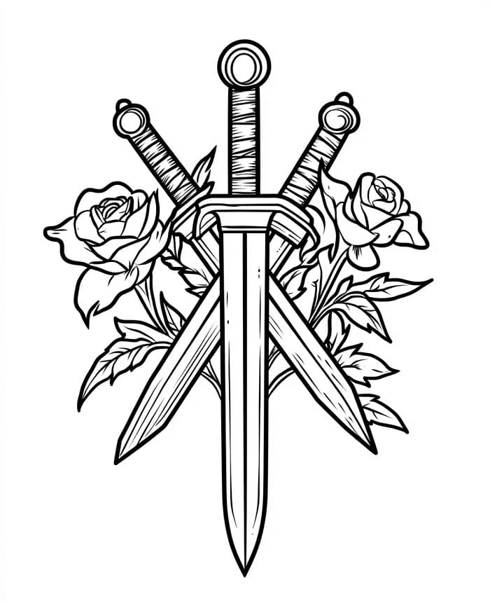 Spada Regalo da colorare