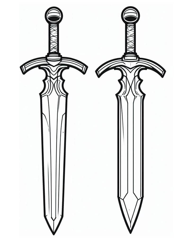 Spada Stampabile per Bambini da colorare