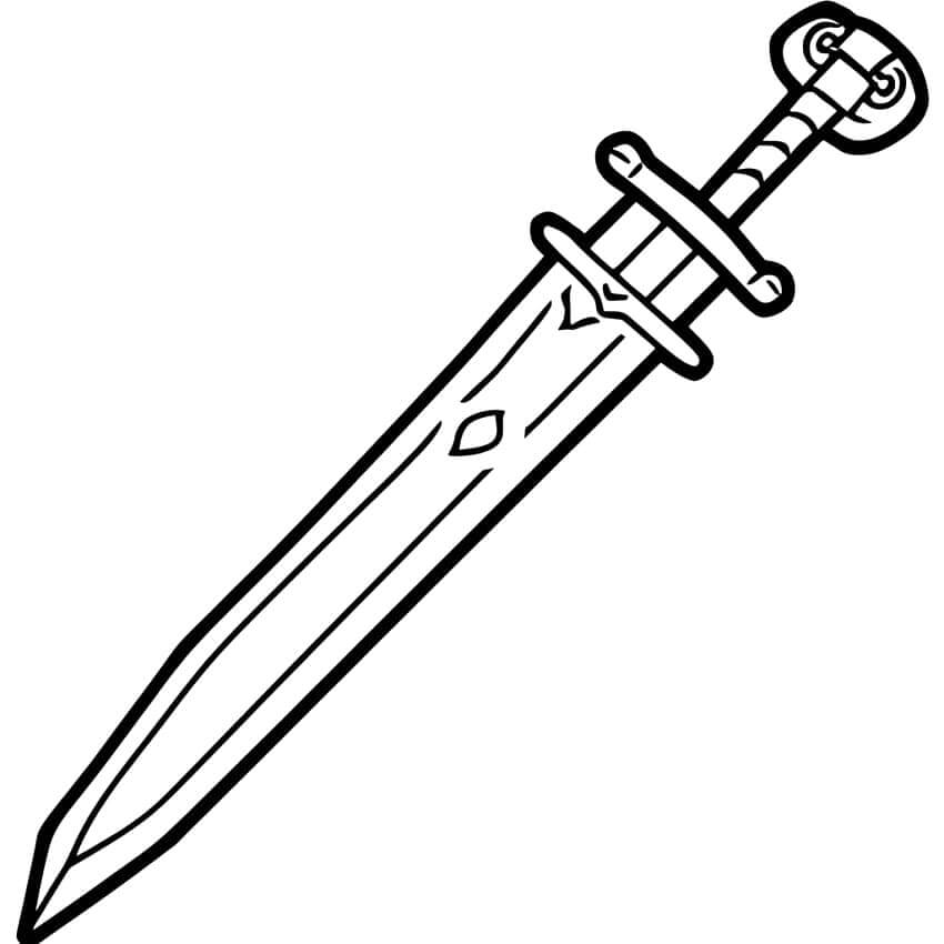 Spada per Bimbi di 1 Anno da colorare