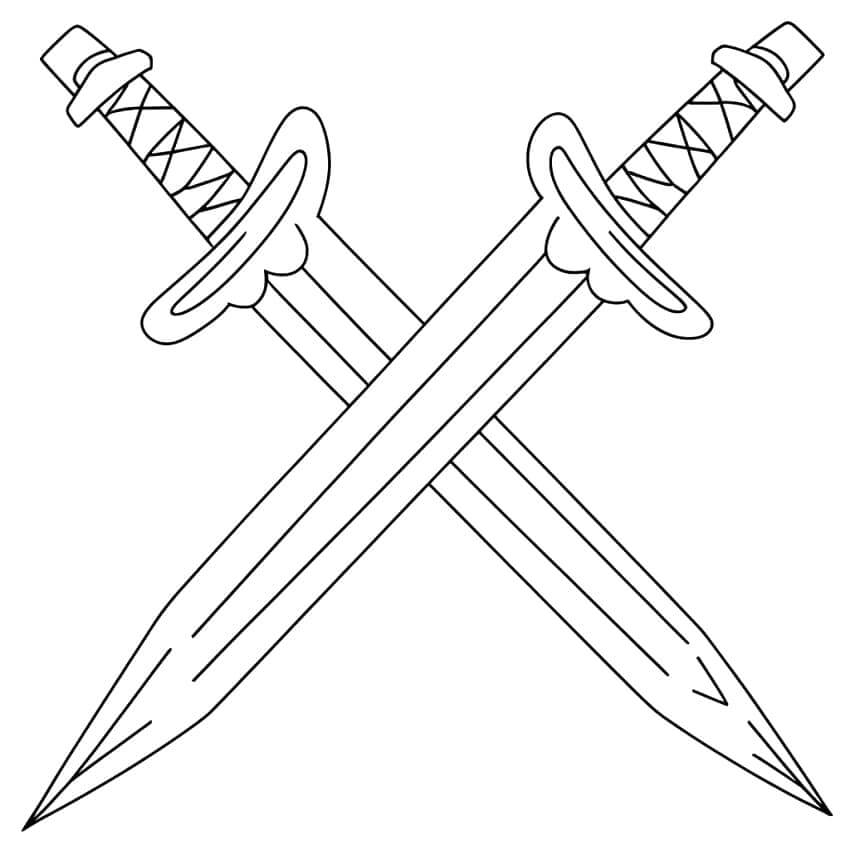 Spada per Bimbi di 3 Anni da colorare