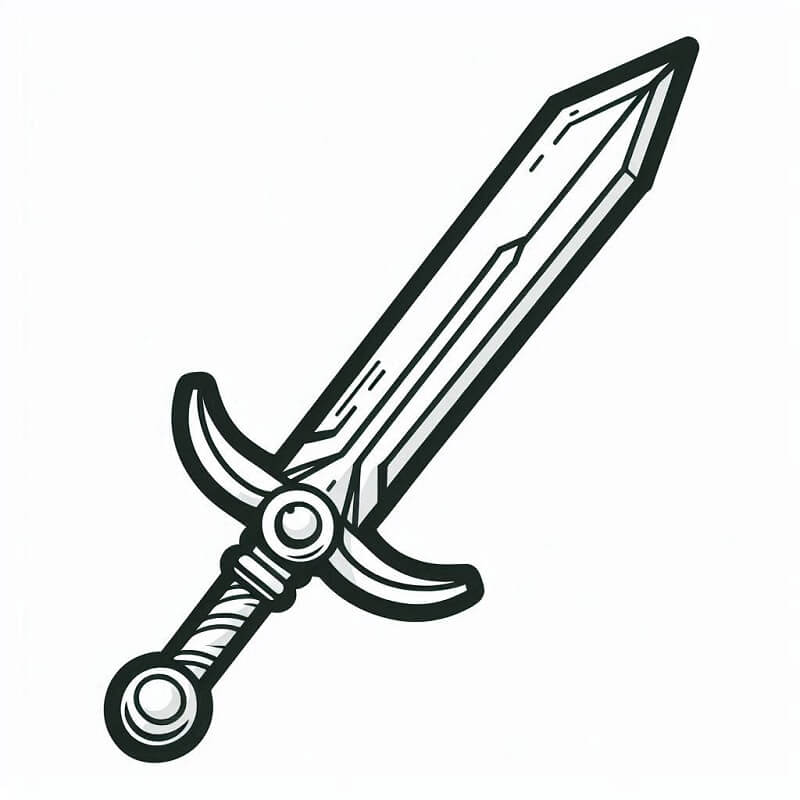 Spada per Bimbi di 6 Anni da colorare