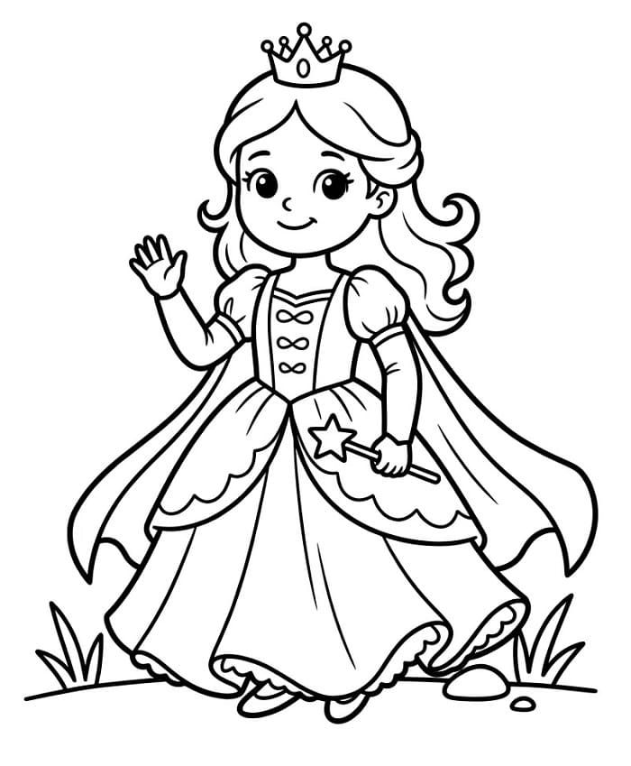 Stampa Principessa da colorare