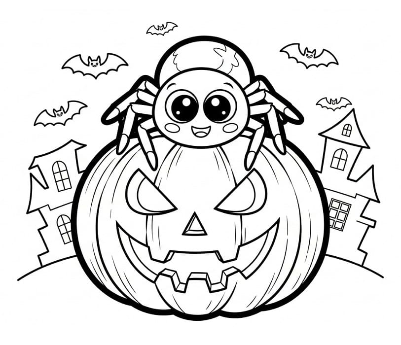 Stampa Ragno da colorare