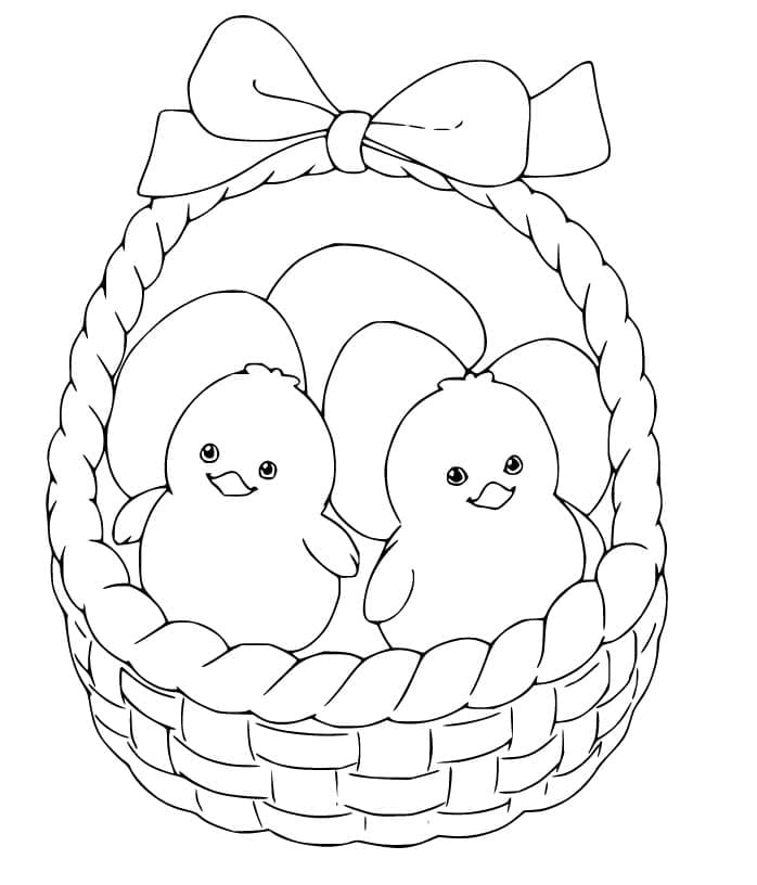 Stampabile Gratis Pulcino di Pasqua da colorare