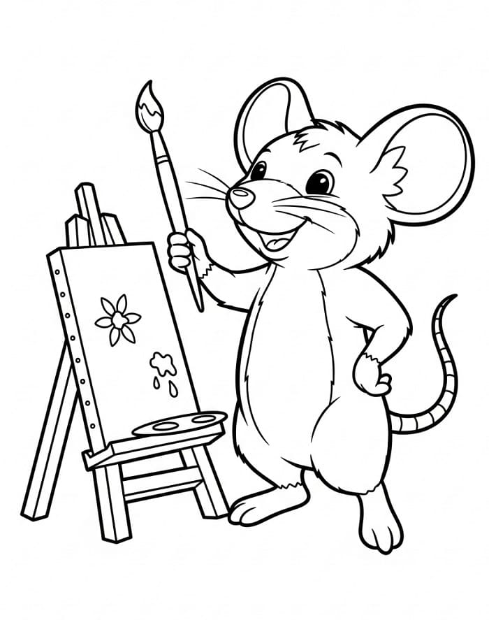 Topo Cartone Piccolo da colorare