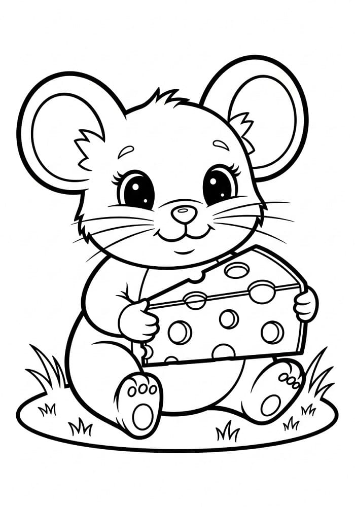 Topo Piccolo e Carino da colorare