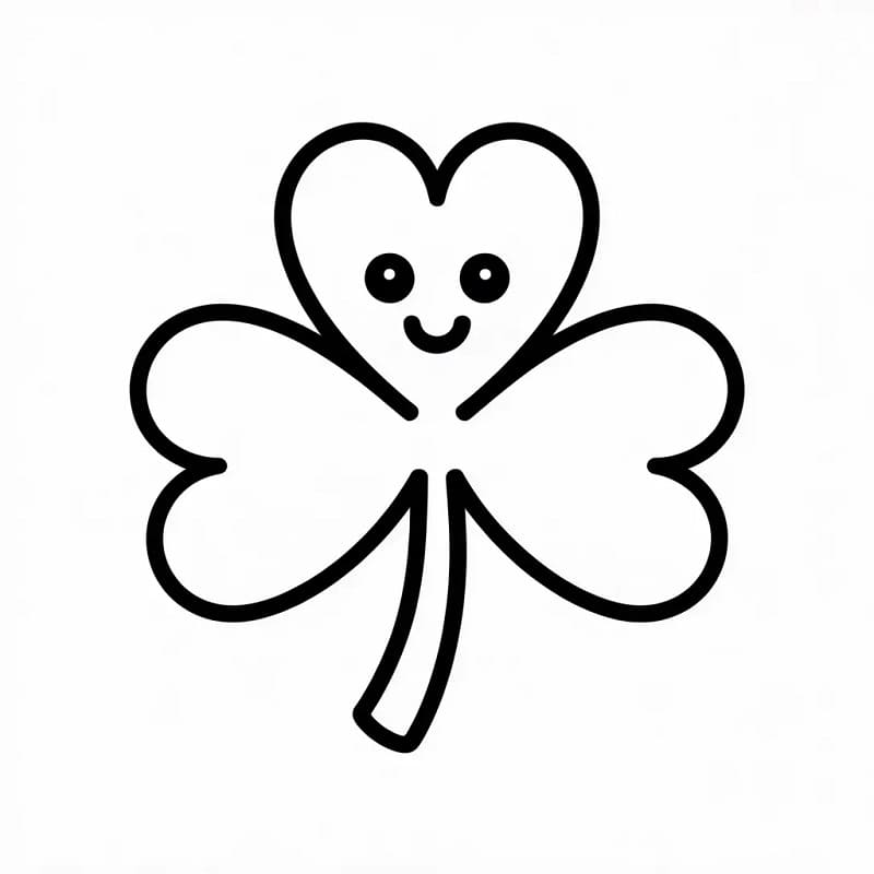 Trifoglio Stampabile Gratis da colorare