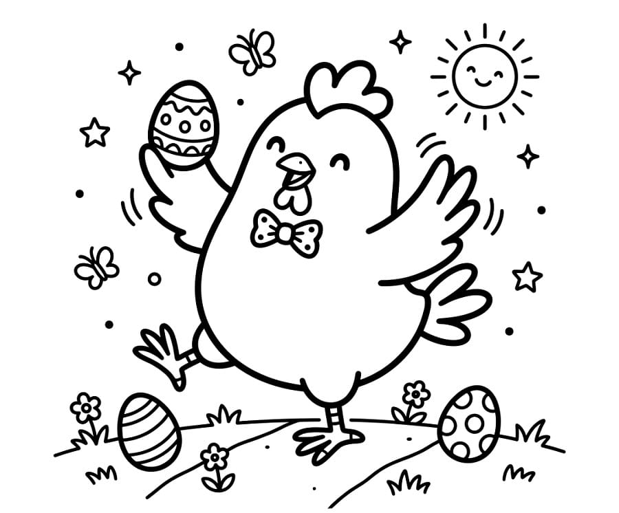 Un Pulcino di Pasqua Carino da colorare