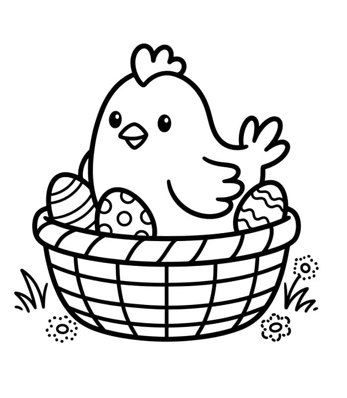 Un Pulcino di Pasqua da colorare