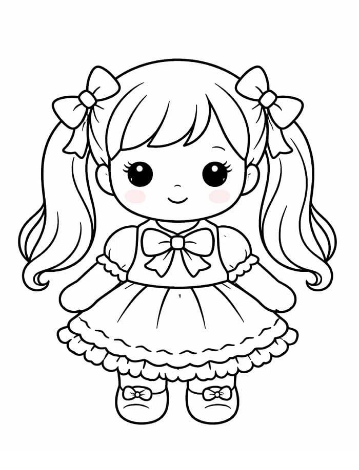 Una Bambola Dolcissima da colorare