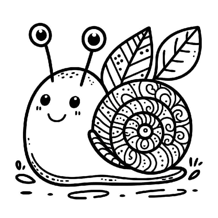 Una lumaca neonata da colorare