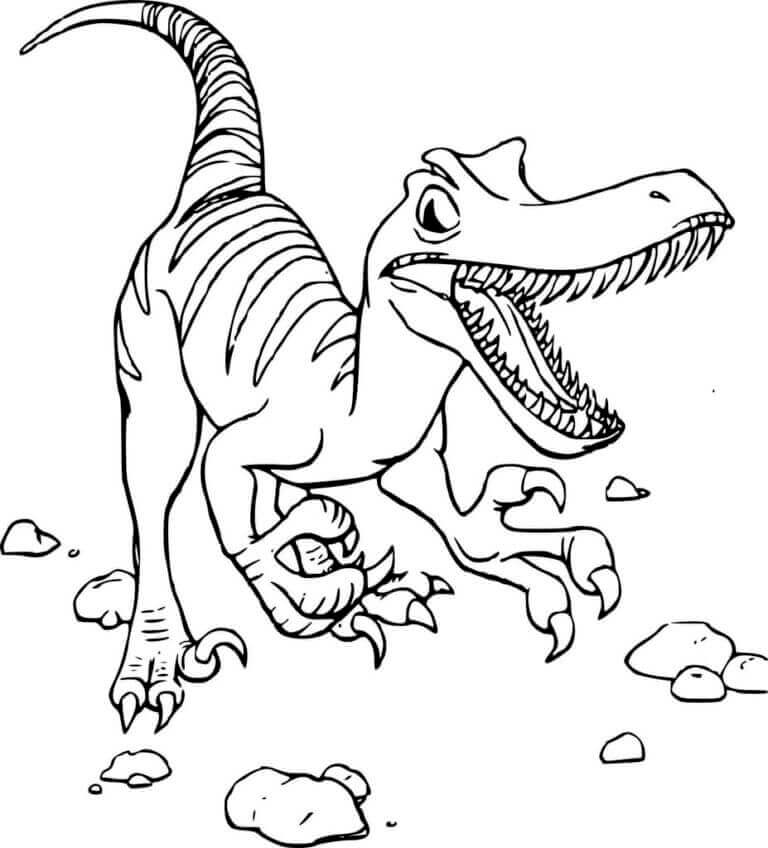 Velociraptor per Bimbi di 1 Anno da colorare