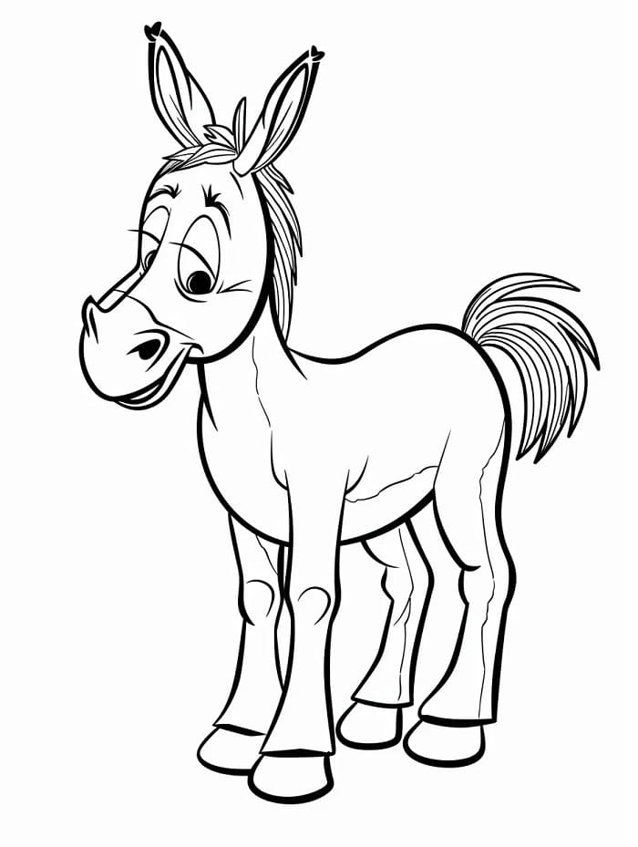 Asino Amichevole da colorare