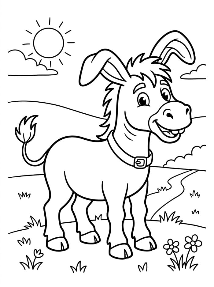 Asino Buffo da colorare