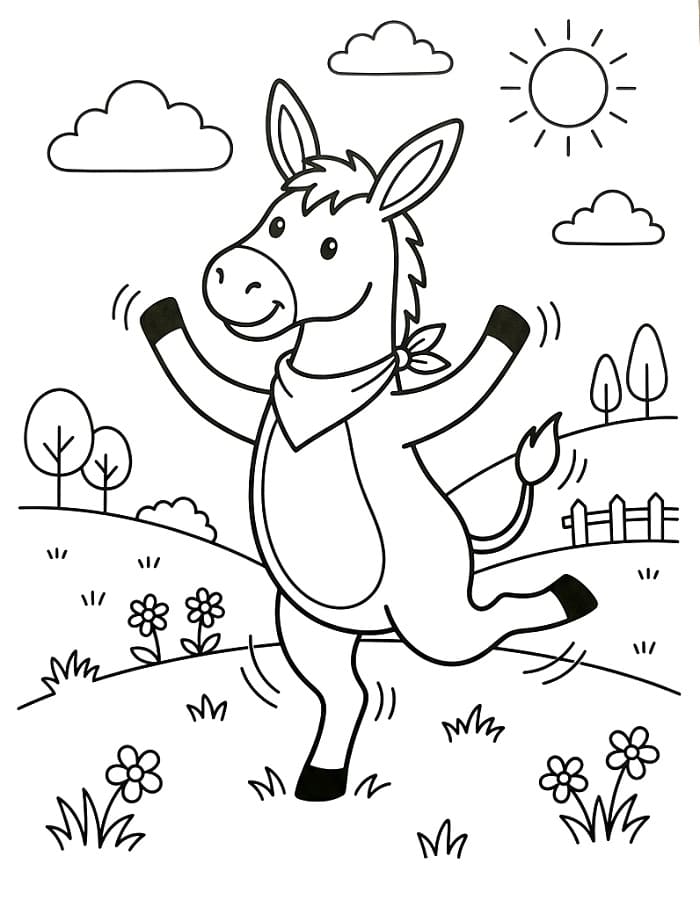 Asino Carino da colorare
