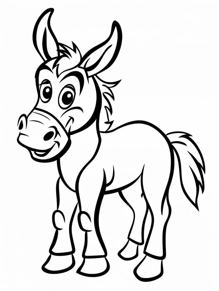 Asino Cartone da colorare
