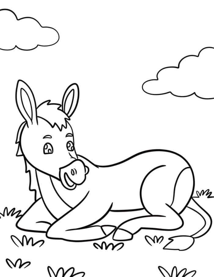 Asino Gratis Stampabile da colorare