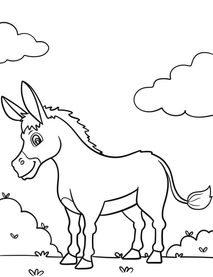 Asino Gratis per Bambini da colorare