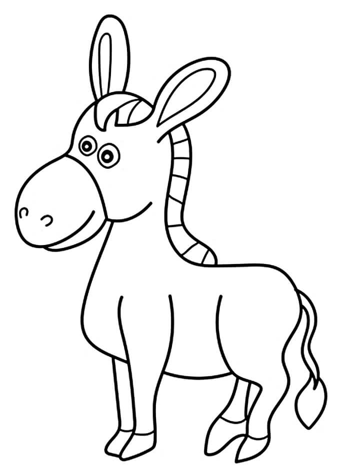Asino Immagine Gratis da colorare