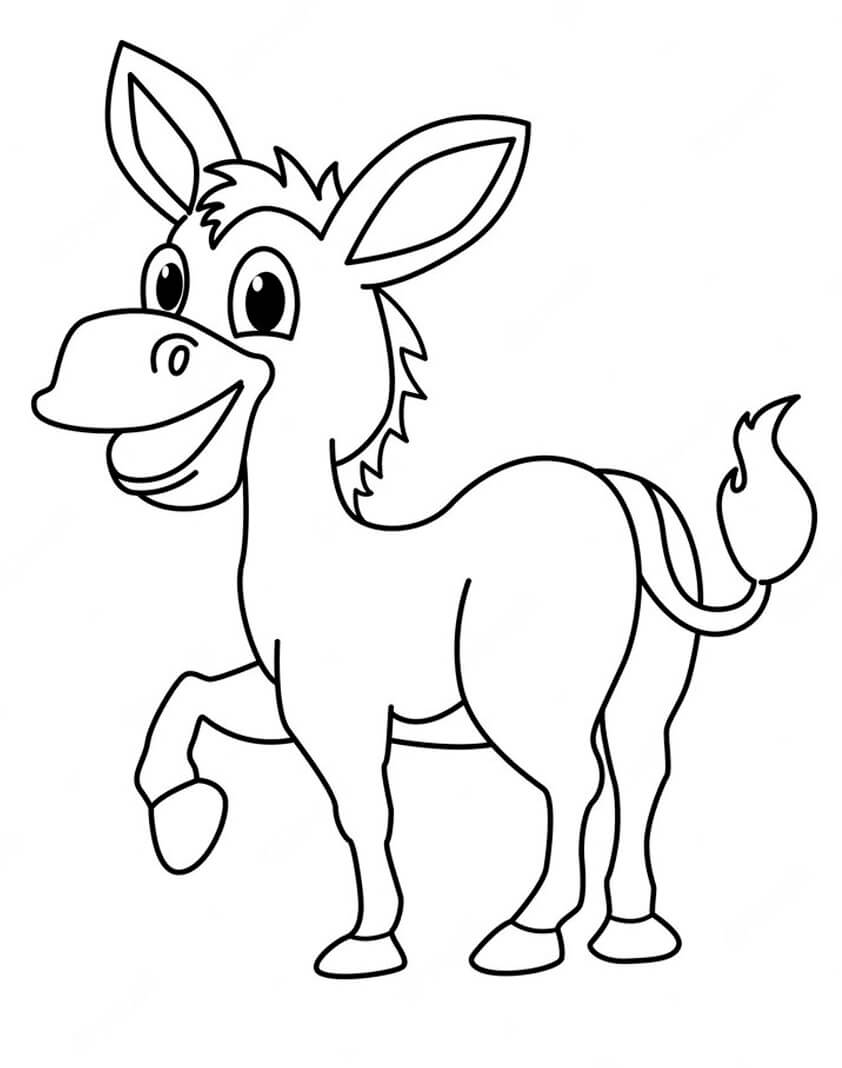 Asino Immagine Stampabile da colorare