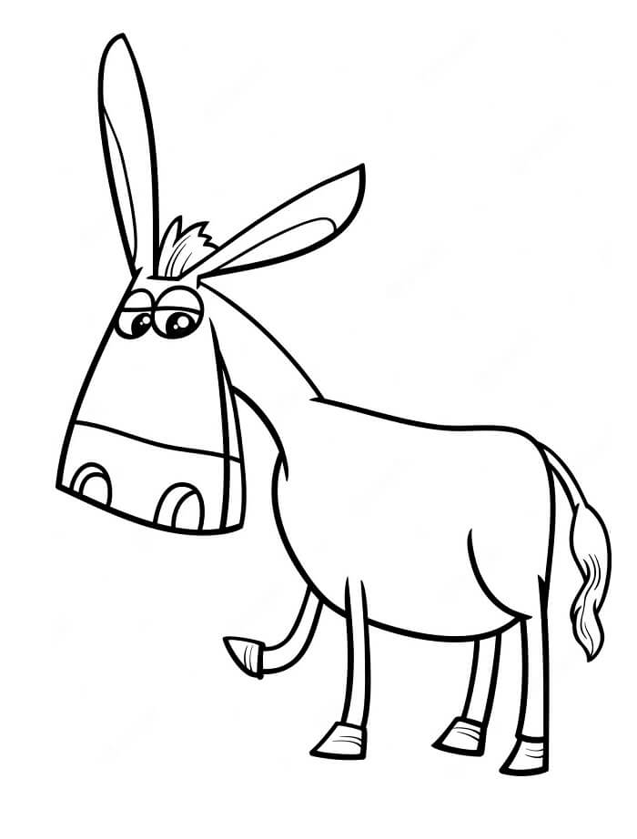 Asino Stampabile per Bambini da colorare