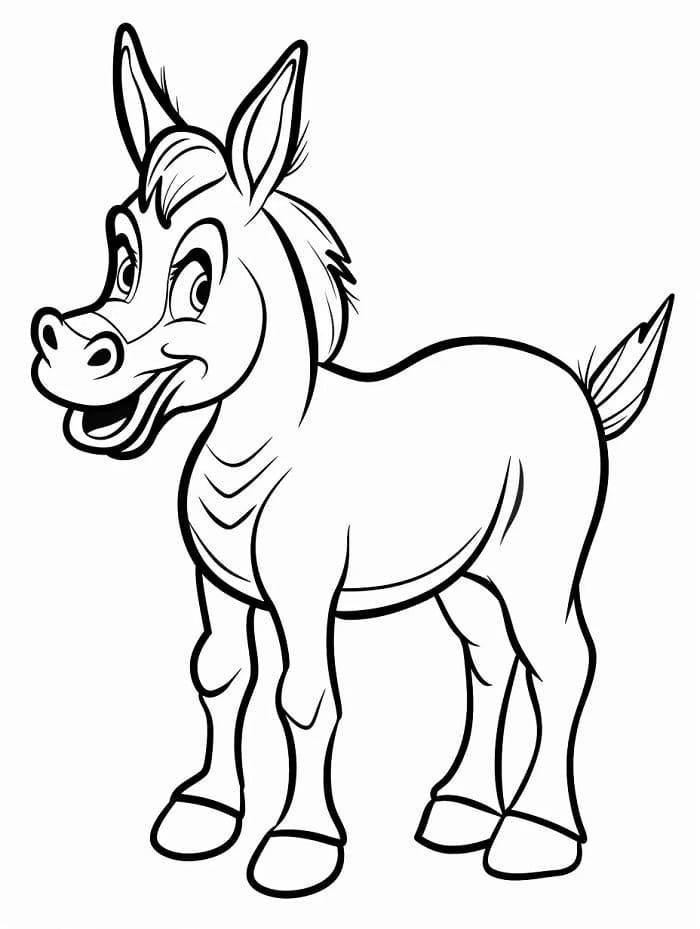 Asino di Fattoria da colorare