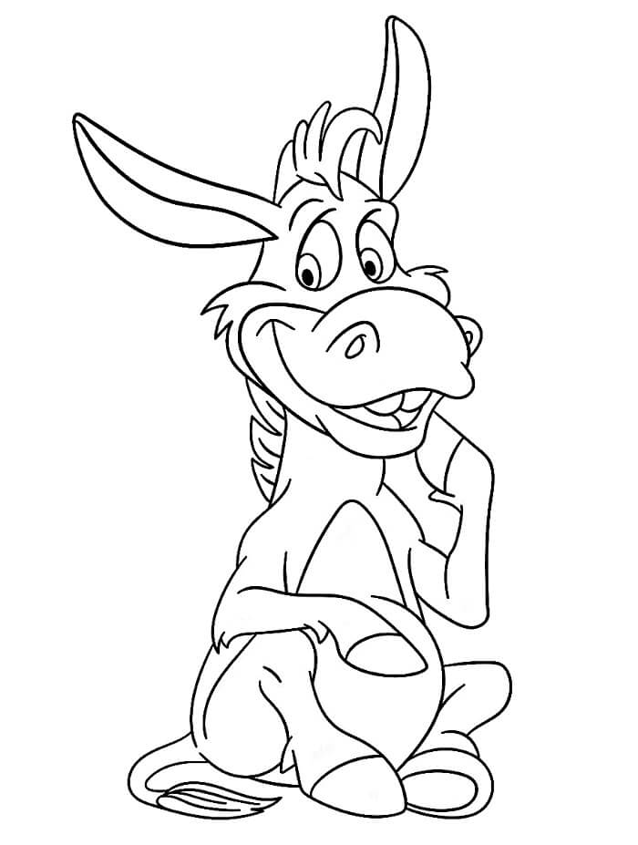 Asino per Bimbi di 3 Anni da colorare