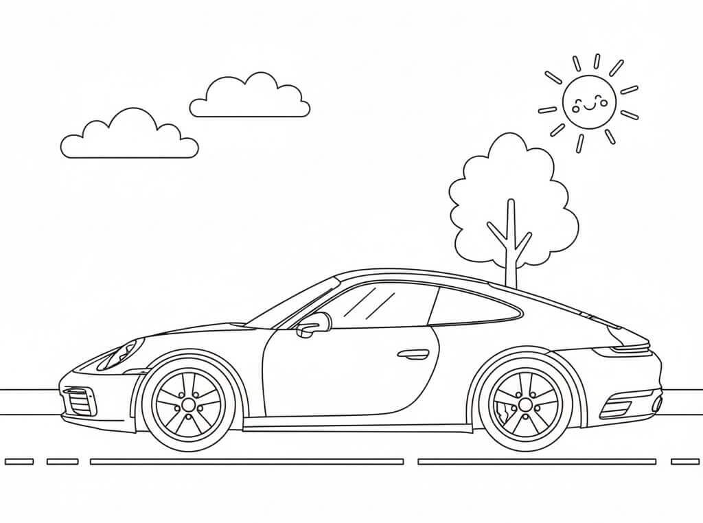 Auto sportiva Porsche da colorare