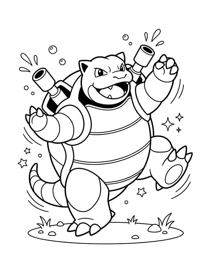 Blastoise Facile da colorare