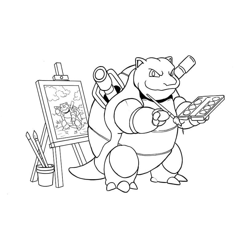 Blastoise Gratis per Bambini da colorare